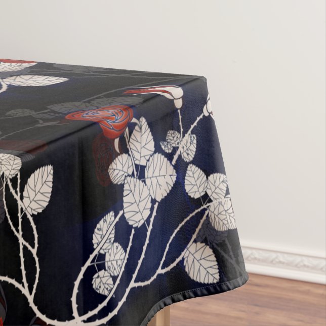 Elegante Rote Rose Blume Tischdecke (Beispiel)