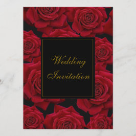 Elegante Rote Rose - Einladung zur Hochzeit