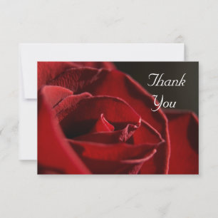 Elegante Rote Rose Flat Dankeschön Hinweise Einladung
