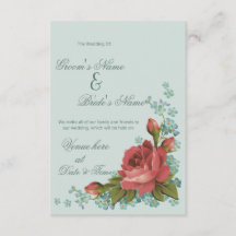 Elegante rote Rose & florale Hochzeits-Einladung