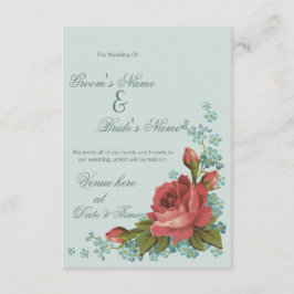 Elegante rote Rose & florale Hochzeits-Einladung Einladung