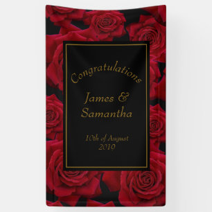 Elegante Rote Rose - Hochzeit Banner