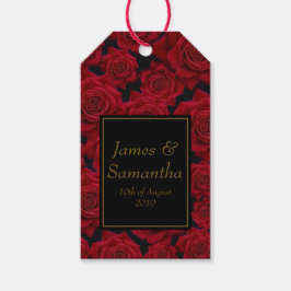 Elegante Rote Rose - Hochzeit Geschenkanhänger