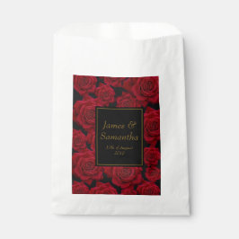 Elegante Rote Rose - Hochzeit Geschenktütchen