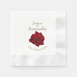 Elegante Rote Rose - Hochzeit Serviette