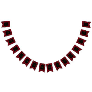 Elegante Rote Rose - Hochzeit Wimpelkette