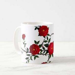 Elegante Rote Rose Kaffeetasse