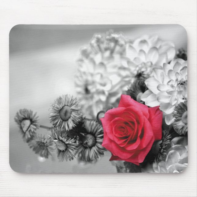 Elegante Rote Rose Mousepad (Vorne)