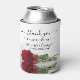Elegante Rote Rose Romantische Hochzeit Vielen Dan Dosenkühler