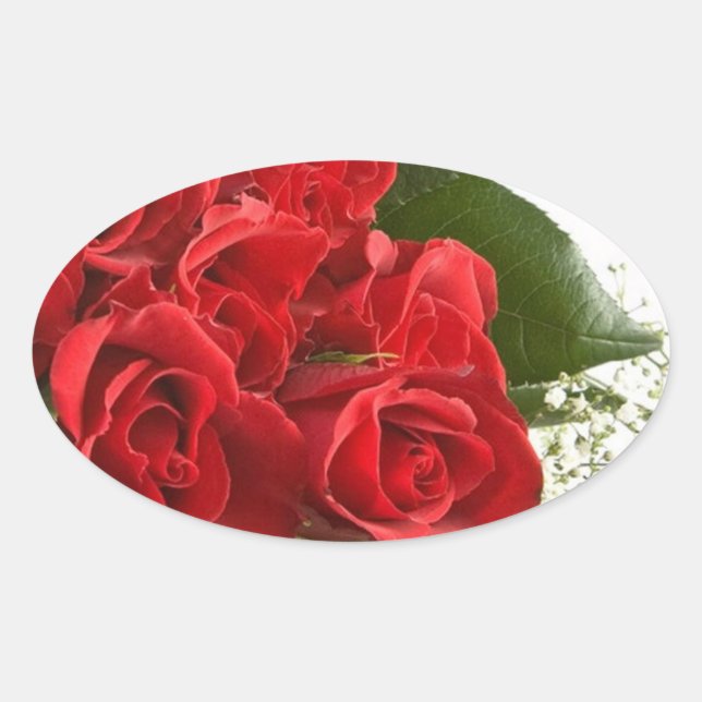 ELEGANTE ROTE ROSE UMSCHLAG AUFKLEBER STICKER (Vorderseite)