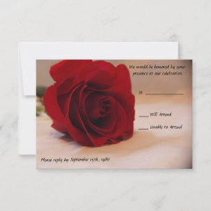 Elegante Rote Rose Wedding RSVP Cards Karte