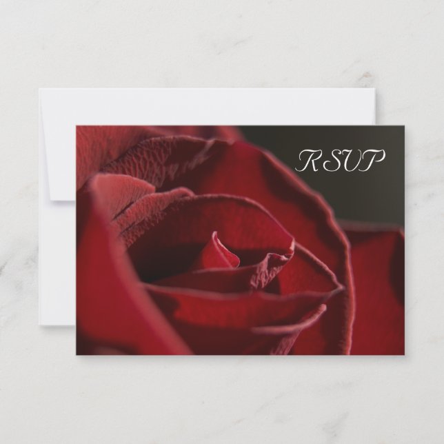 Elegante Rote Rose Wedding RSVP Response Card Karte (Vorderseite)