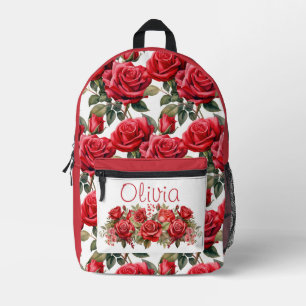 Elegante rote Rosen Bedruckter Rucksack