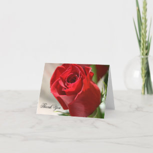 Elegante rote Rosen-Blumen-Hochzeits-Dankeskarten Dankeskarte