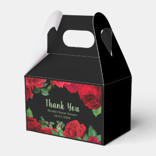Elegante rote Rosen Blumen Sweet Sixteen Geschenkschachtel