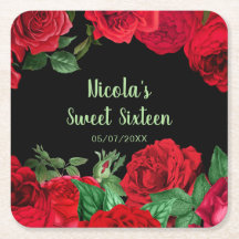 Elegante rote Rosen Blumen Sweet Sixteen