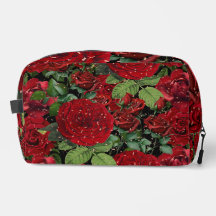 Elegante rote Rosen Blumenmuster-Make-up-Tasche