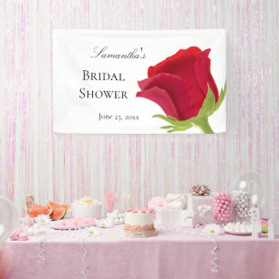 Elegante rote Rosen-Brautparty Banner