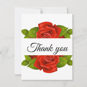Elegante Rote Rosen Dankeschön Card Dankeskarte