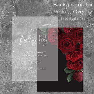 Elegante Rote Rosen floraler Geburtstag Hintergrun Einladung