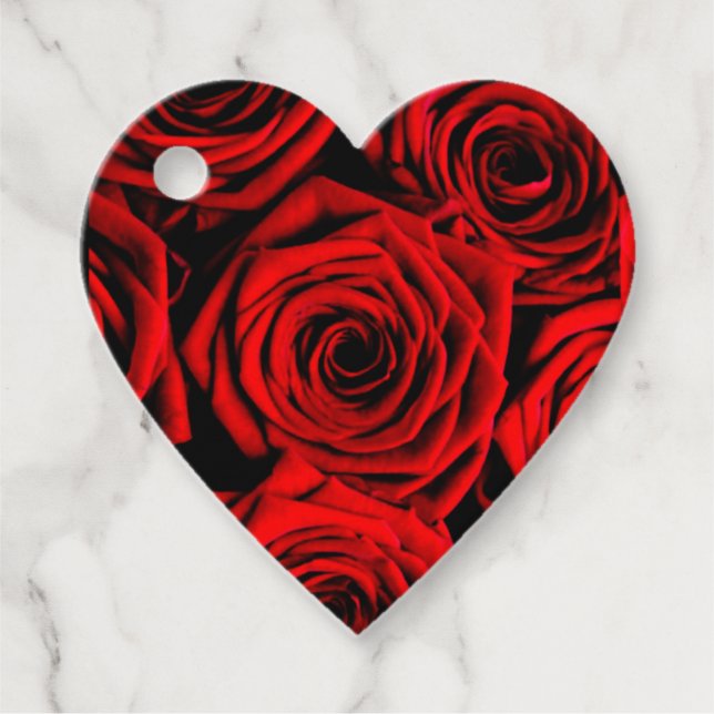 Elegante Rote Rosen Geschenkanhänger (Vorderseite)