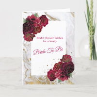 Elegante Rote Rosen Gold Marmor Brautparty