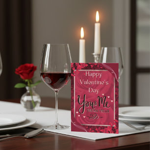 Elegante Rote Rosen Happy Valentines Day Card Feiertagskarte