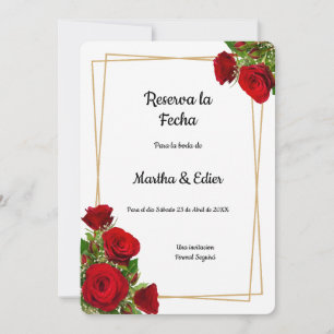 Elegante rote Rosen Hochzeit Formal  Save The Date