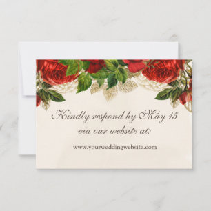 Elegante Rote Rosen Hochzeiten Website UAWG RSVP Karte