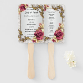 Elegante Rote Rosen Hochzeitsförderer Fächer