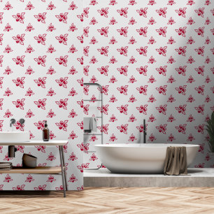 Elegante rote Rosen Linienkunst auf Morgendämmerun Tapete