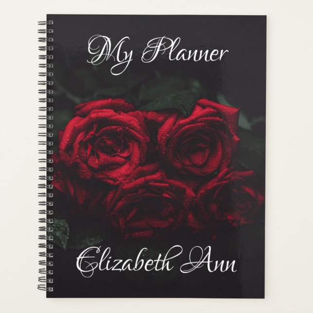 Elegante Rote Rosen Planer (Vorderseite)