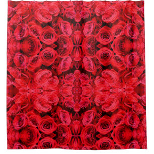 Elegante rote Rosen Rote Blume Rote Blüte Duschvorhang