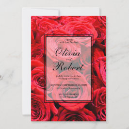 Elegante rote Rosen Rote Blume Rote Blüte Einladung