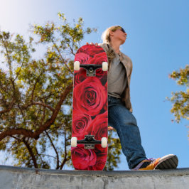 Elegante rote Rosen Rote Blume Rote Blüte Skateboard