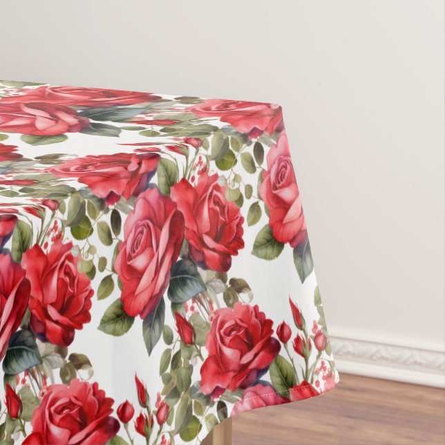 Elegante Rote Rosen Tablecloth Tischdecke (Beispiel)