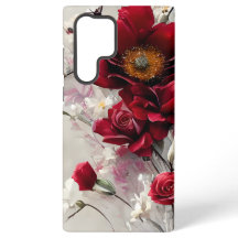 Elegante rote Rosen und Blumen Smartphone-Hülle
