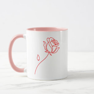 Elegante rote Rosen Valentinstag Kaffeetasse