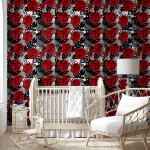 Elegante Rote Rosen Valentinstag-Wallpaper mit B Tapete