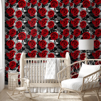 Elegante Rote Rosen Valentinstag-Wallpaper mit B Tapete