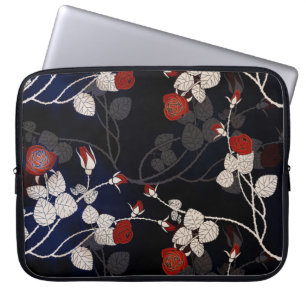 Elegante rote Rosenblume Laptopschutzhülle