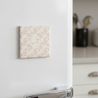 Elegante rote Rosenpapier-Chintz-Monogramm