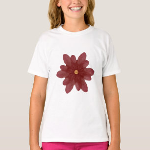 Elegante rote Samtblume auf Schwarz   Dunkle Blume T-Shirt
