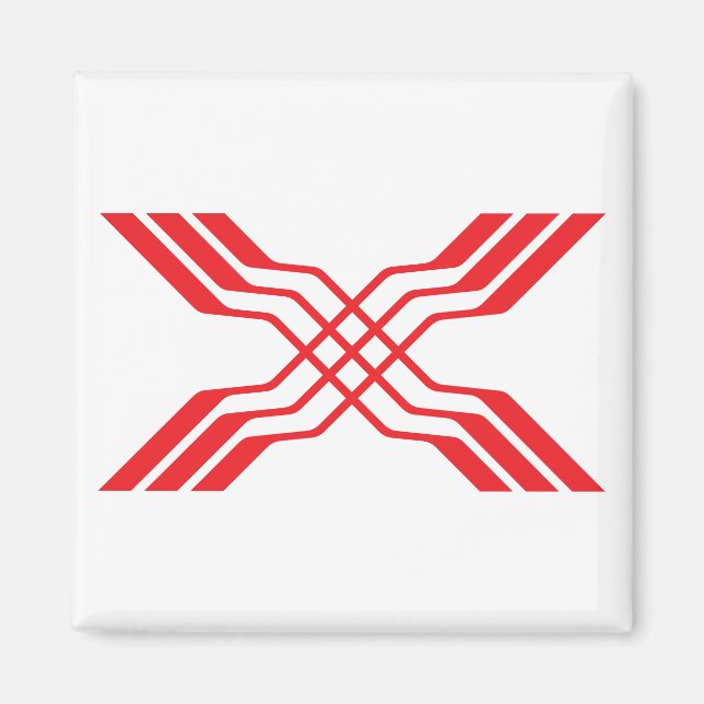 Elegante rote Schleife Buchstabe X Monogramm Magnet (Vorne)