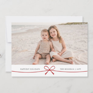 Elegante rote Schleife Familienfoto Weihnachten