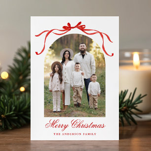 Elegante rote Schleife Weihnachten 4 Fotos