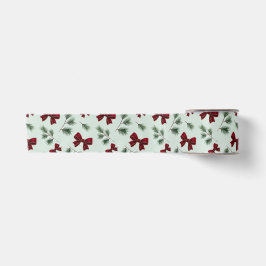 Elegante rote Schleife Wintergrün Satinband