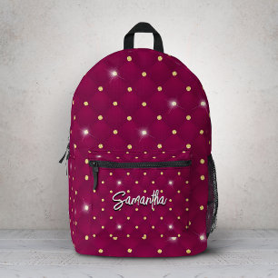 Elegante rote silberne Imitate Glitzer Tropfen mit Bedruckter Rucksack