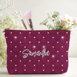 Elegante rote silberne Imitate Glitzer Tropfen mit Zubehörtasche