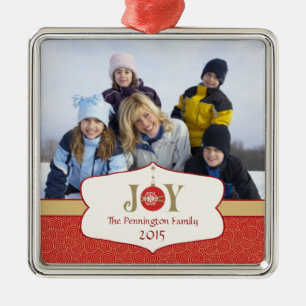 Elegante rote silbernes ornament